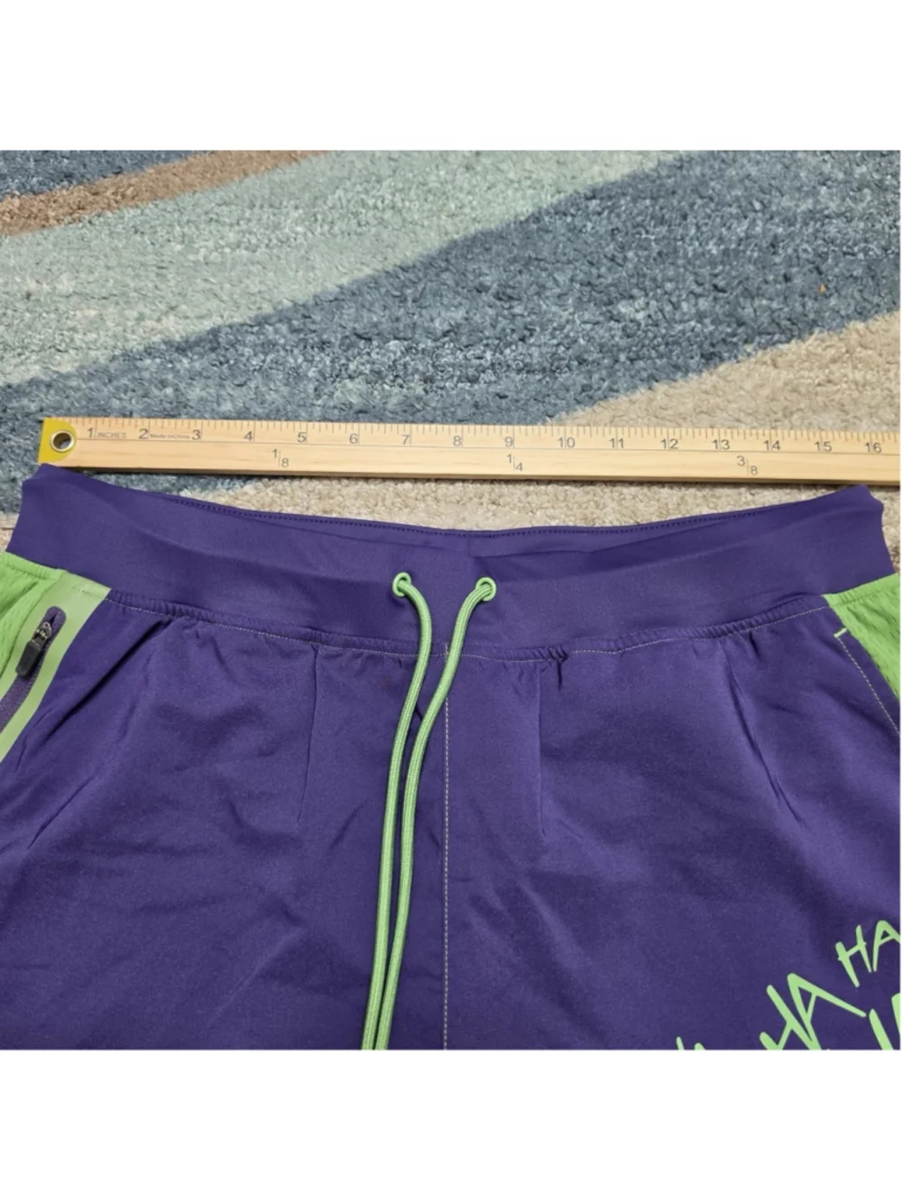 DC Comics Joker SuperX Performance Shorts Lined Purple Green XL NWT Gym